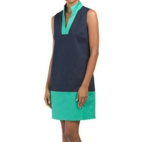 Sail to Sable Dresses & Skirts - Sail to Sable Navy and Green Shift Dress XS